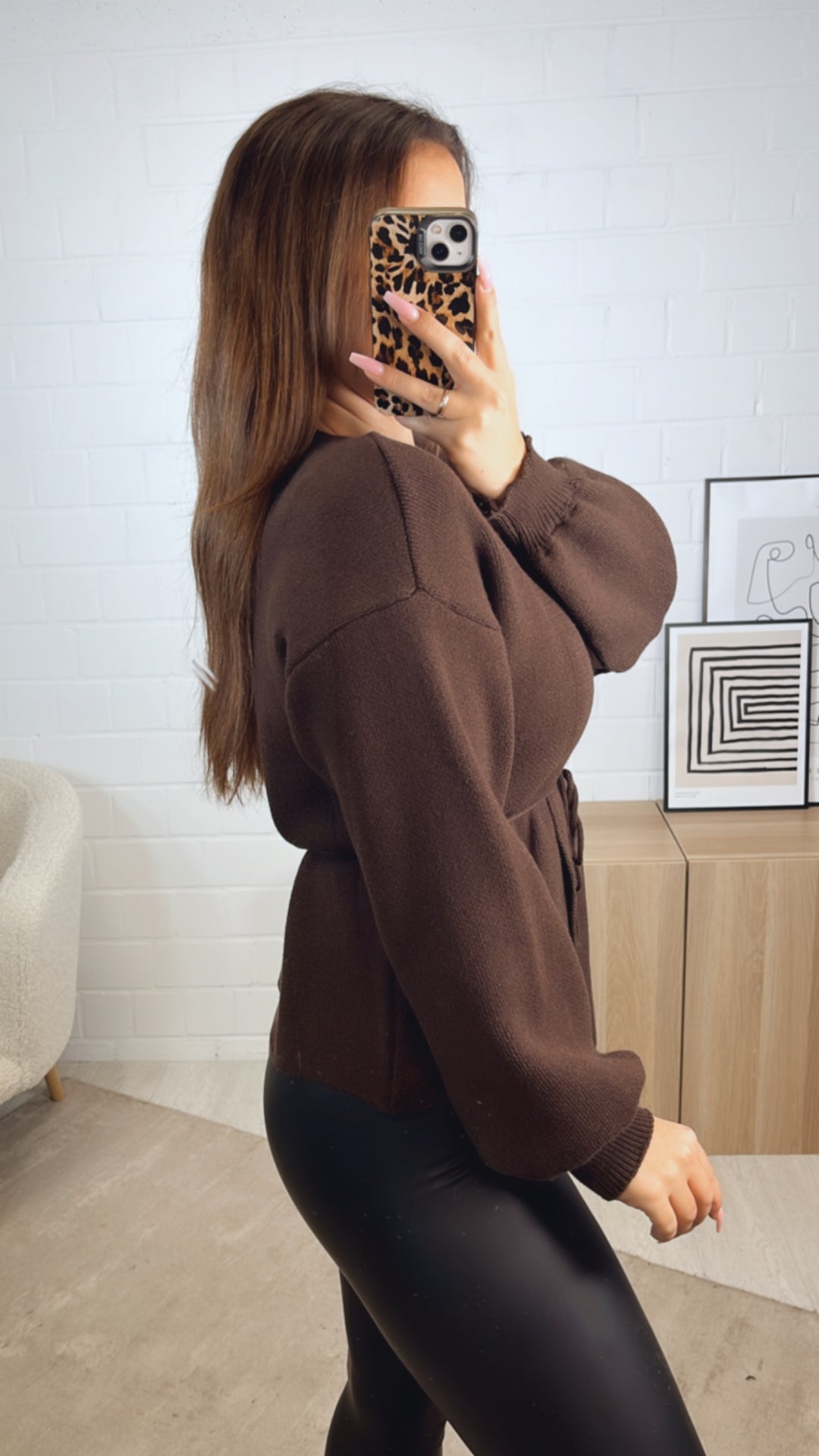 Strick Jacke zum Wickeln / schoko braun Art. 12725
