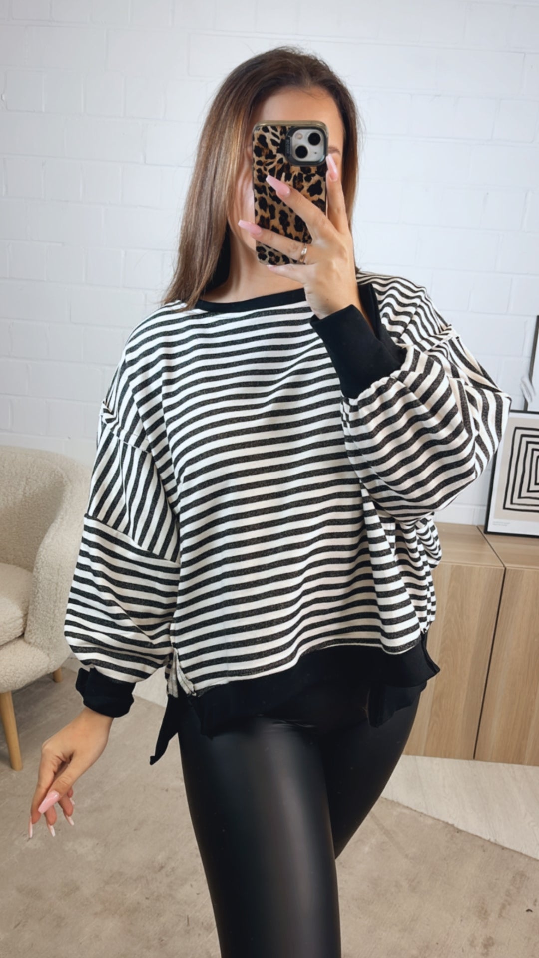 STREIFEN used - Look Sweater / schwarz - weiss Art. 12715