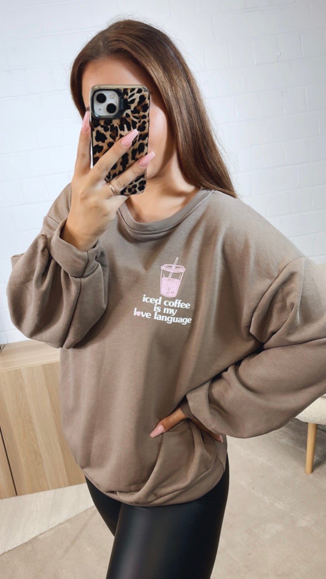 Pullover " Love Language " / taupe Art. 12628