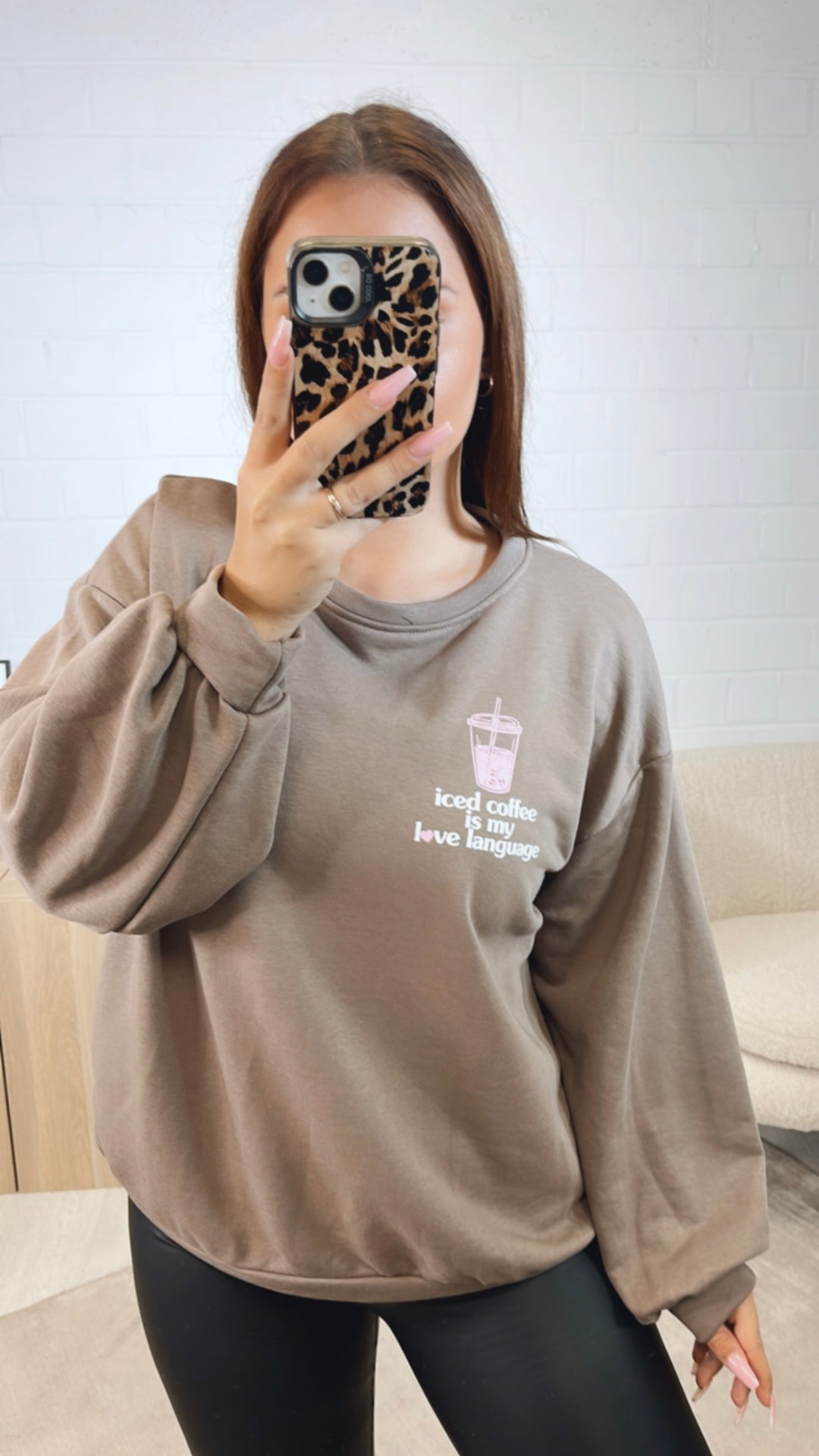 Pullover " Love Language " / taupe Art. 12628