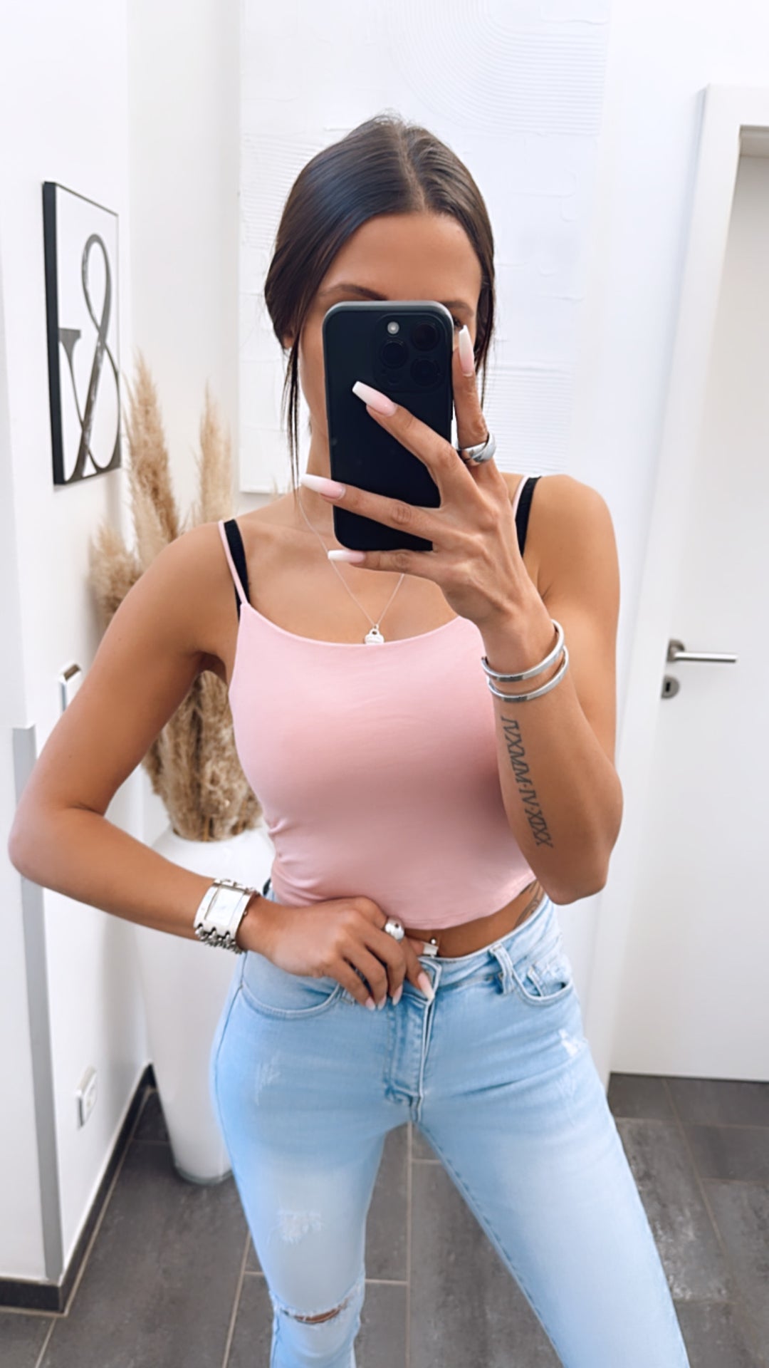 mittellang geschnittenes Top / rosa Art. 6094