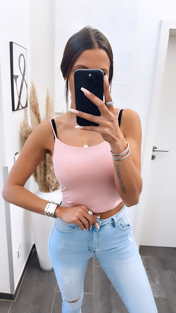 mittellang geschnittenes Top / rosa Art. 6094