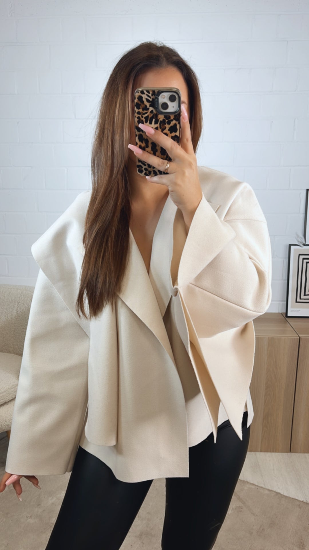 ausgefallene, stylische Übergangs Jacke / creme Art. 12746