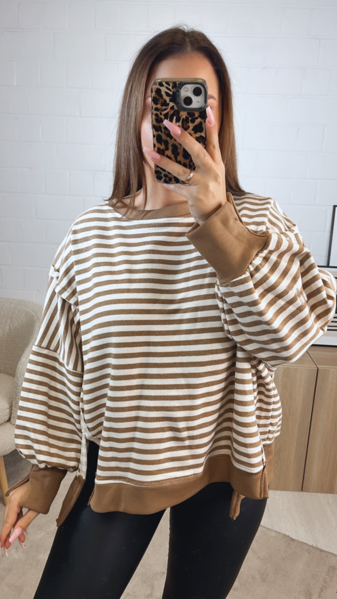 STREIFEN used - Look Sweater / camel - creme Art. 12719