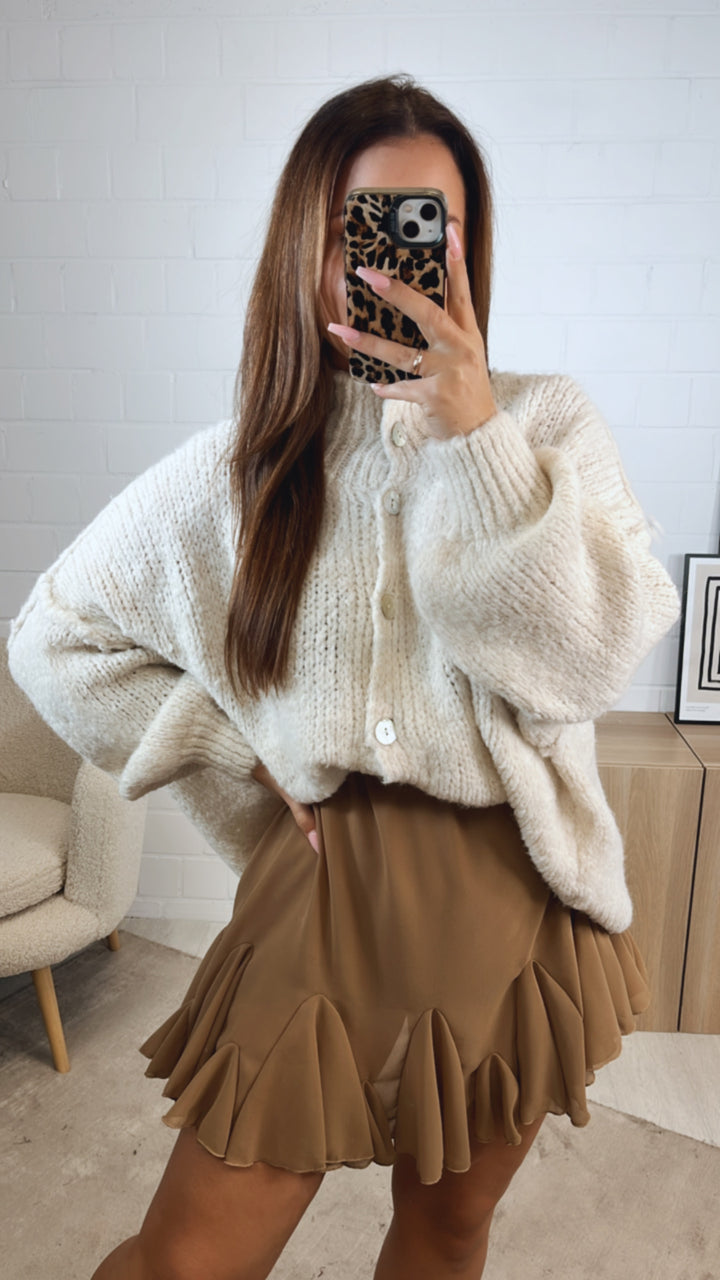 Chiffon Rock mit Volant / cappuccino Art. 12735
