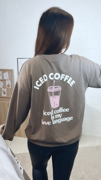Pullover " Love Language " / taupe Art. 12628