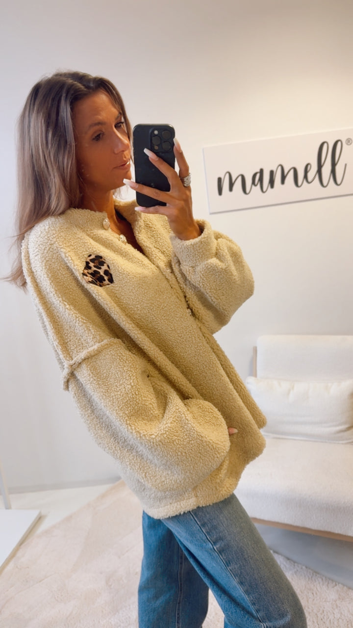 TEDDY Jacke mit gold - silbernen Knöpfen, Leo Herz / beige Art. 12563