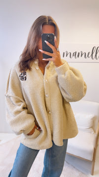 TEDDY Jacke mit gold - silbernen Knöpfen, Leo Herz / beige Art. 12563