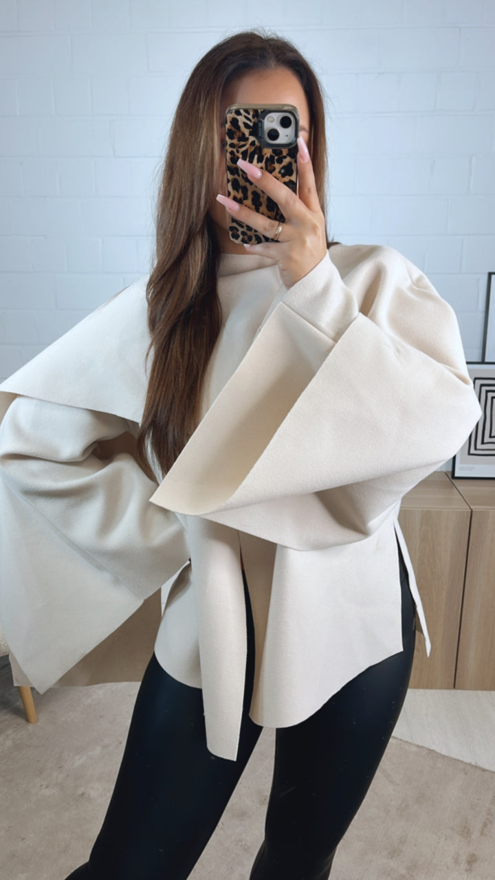 ausgefallene, stylische Übergangs Jacke / creme Art. 12746
