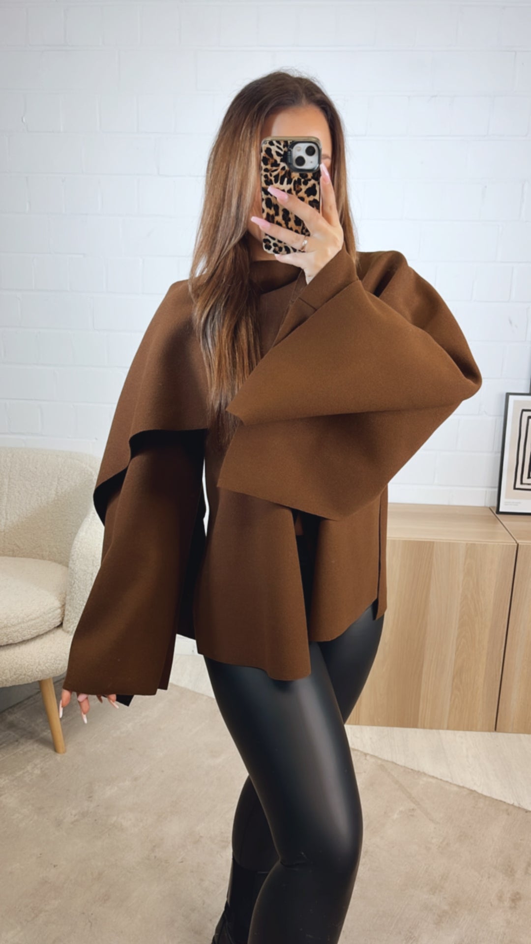 ausgefallene, stylische Übergangs Jacke / schoko braun Art. 12745
