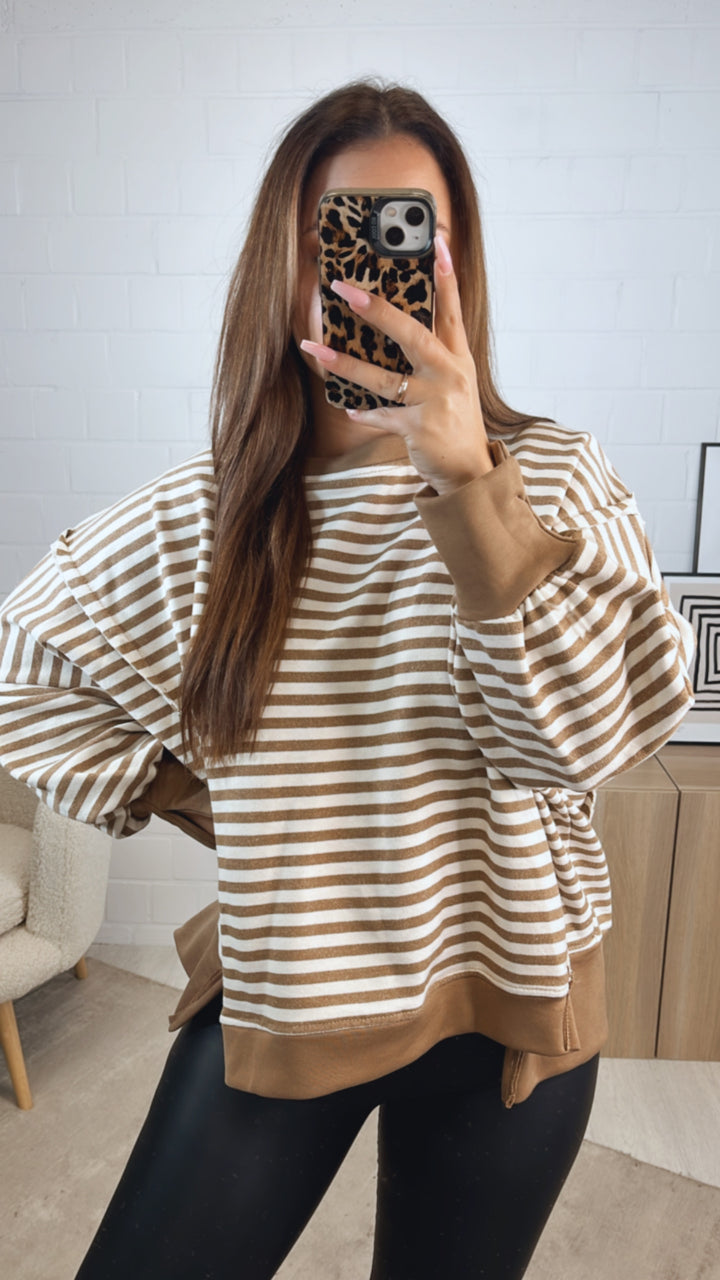 STREIFEN used - Look Sweater / camel - creme Art. 12719