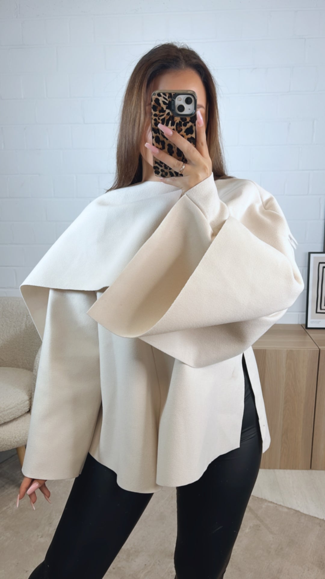 ausgefallene, stylische Übergangs Jacke / creme Art. 12746