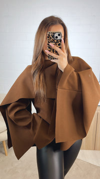 ausgefallene, stylische Übergangs Jacke / schoko braun Art. 12745