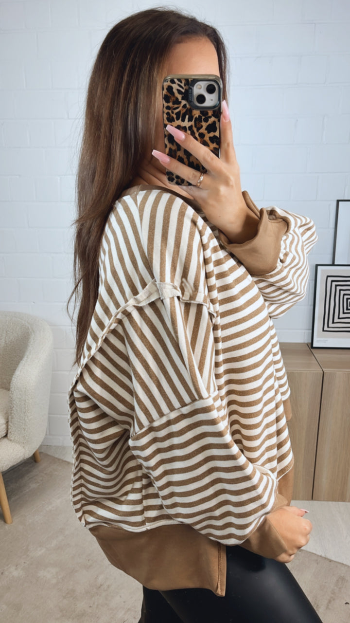 STREIFEN used - Look Sweater / camel - creme Art. 12719