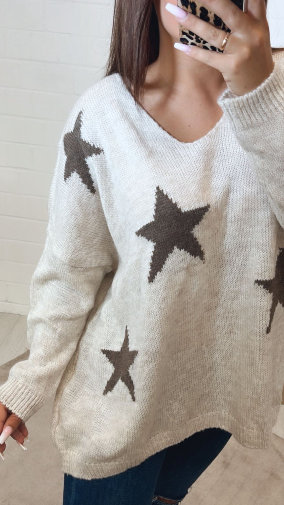 STERNEN Strick Pullover / creme beige - taupe Art. 11261