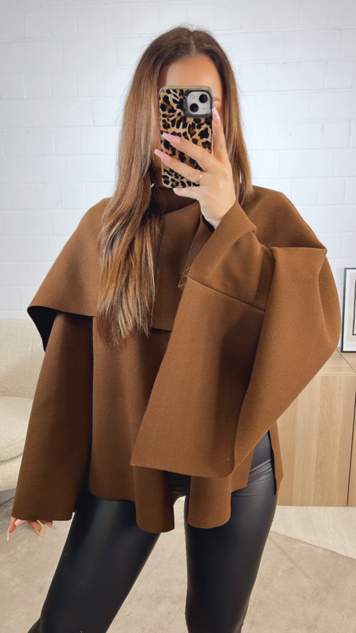 ausgefallene, stylische Übergangs Jacke / schoko braun Art. 12745