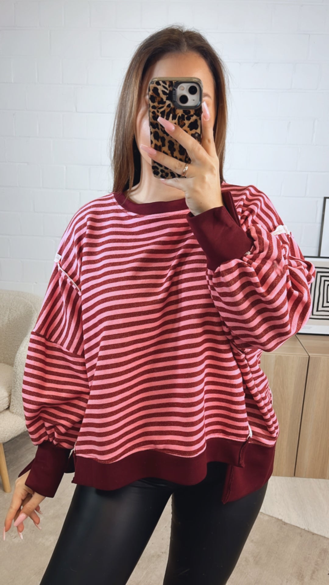 STREIFEN used - Look Sweater / rot - pink Art. 12714