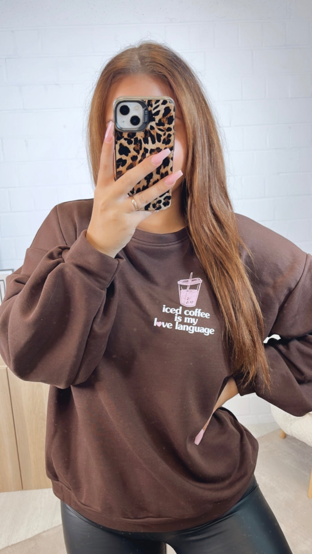 Pullover " Love Language " / schoko braun Art. 12629
