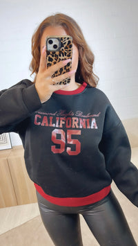 Pullover " California " / schwarz - rot Art. 12489