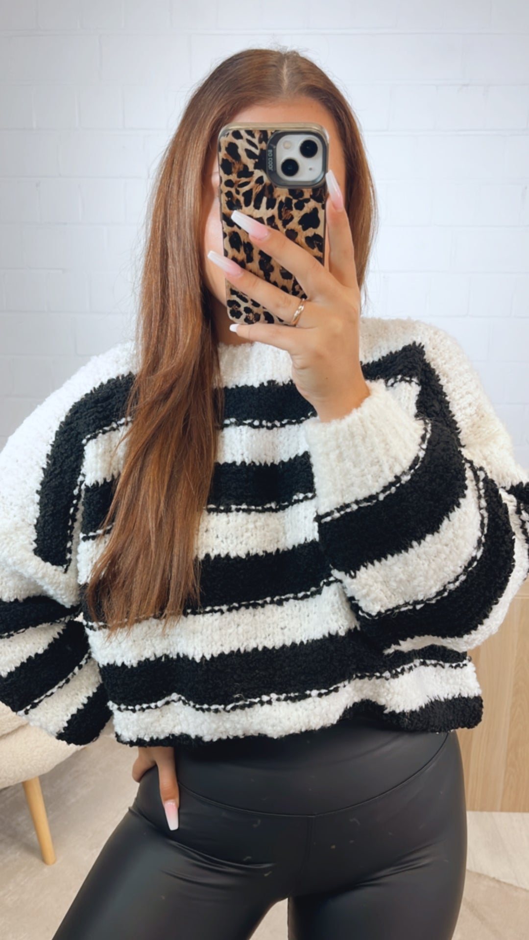TEDDY Pullover mit Streifen / weiss - schwarz Art. 12441