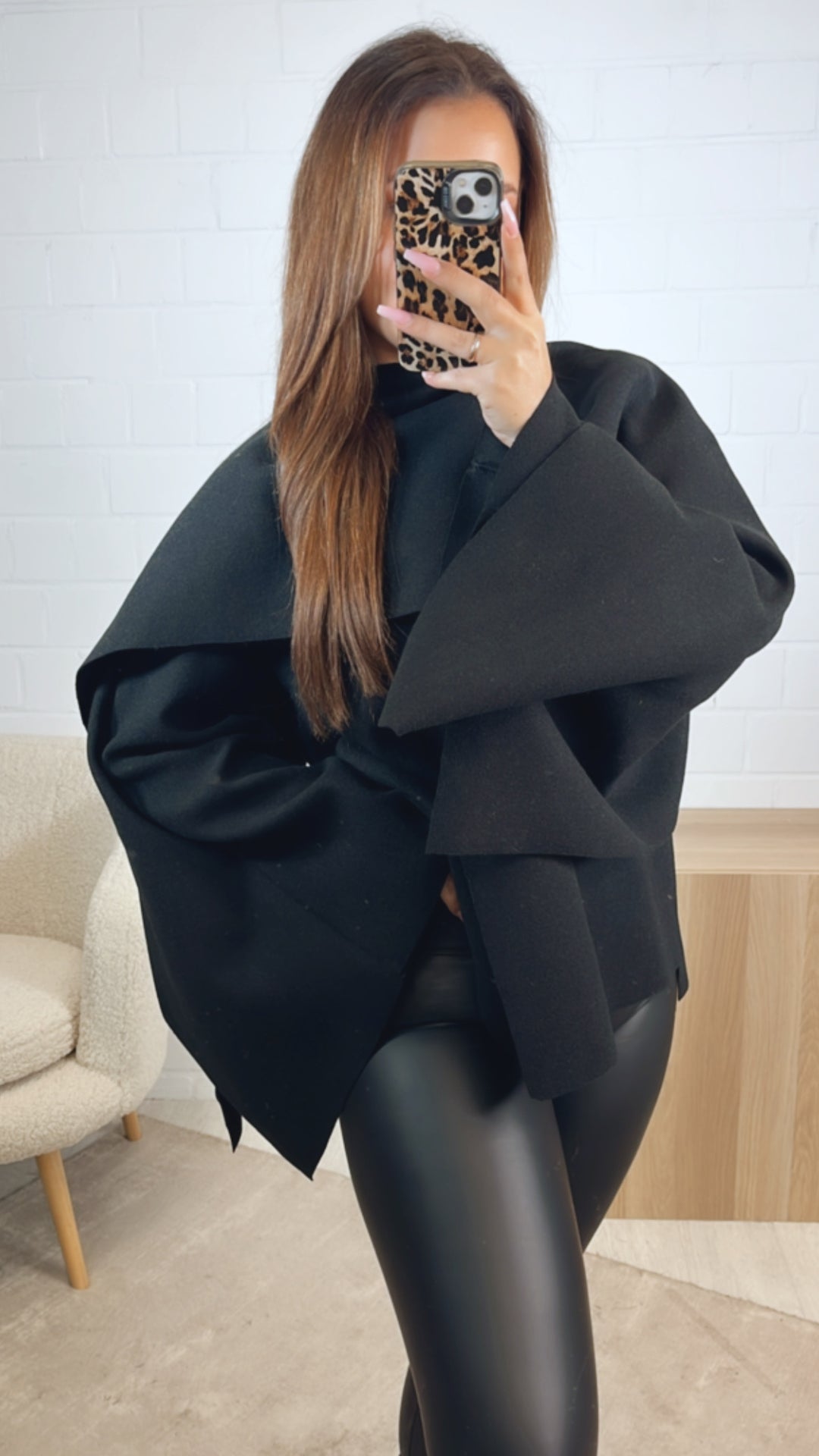 ausgefallene, stylische Übergangs Jacke / schwarz Art. 12747