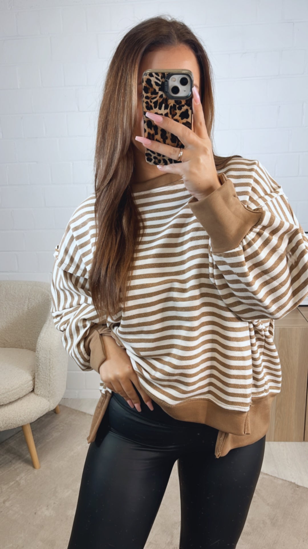 STREIFEN used - Look Sweater / camel - creme Art. 12719