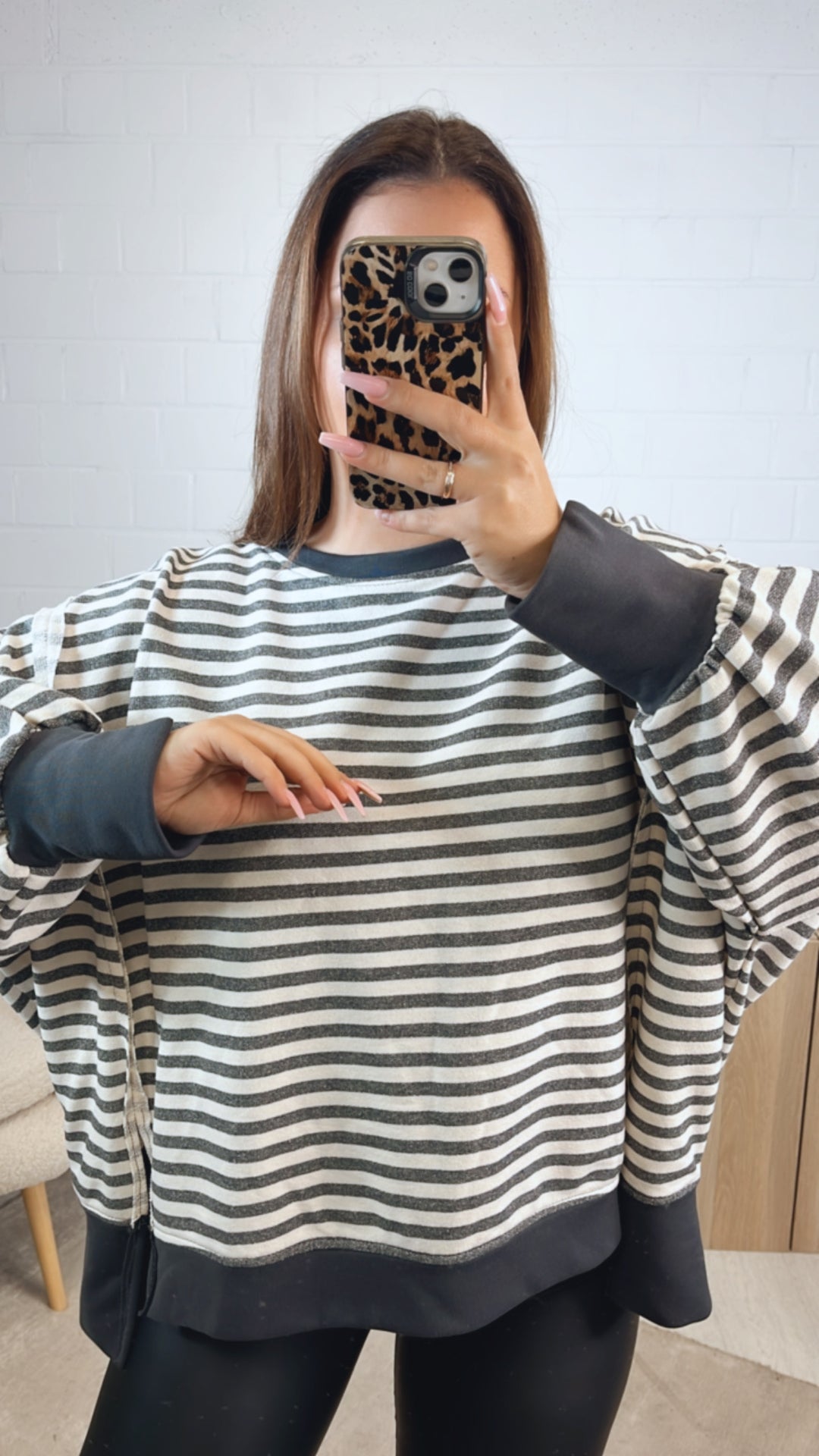 STREIFEN used - Look Sweater / anthrazit - creme Art. 12717