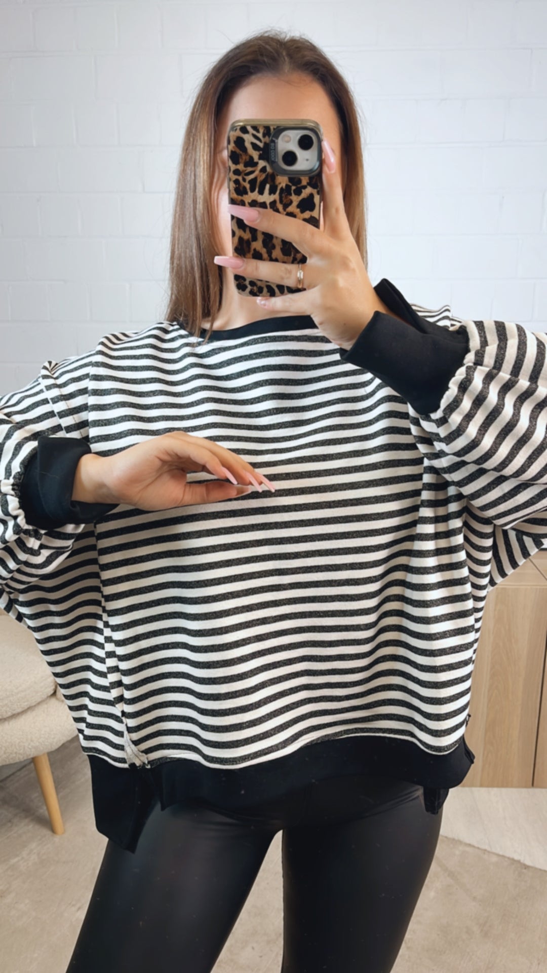 STREIFEN used - Look Sweater / schwarz - weiss Art. 12715