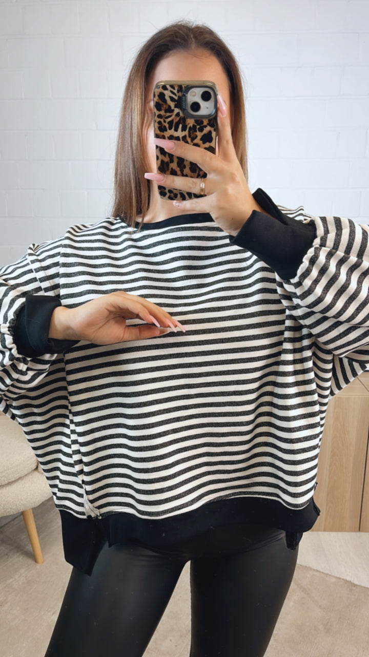 STREIFEN used - Look Sweater / schwarz - weiss Art. 12715