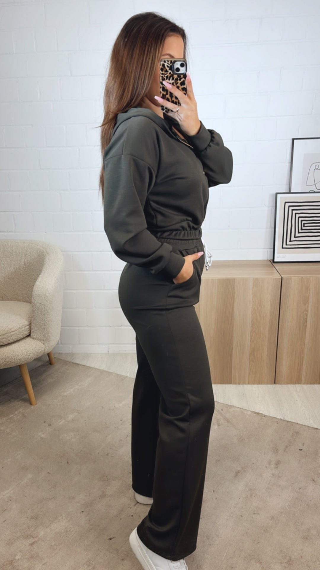 dreiteiliges Set aus Hose, Jacke und Bustier Top " Your outfit can be " / khaki Art. 12741