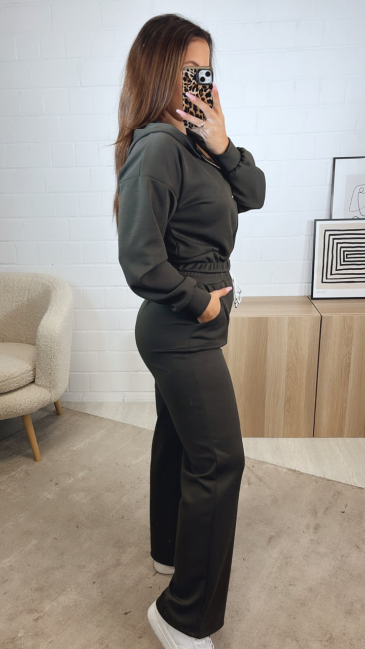dreiteiliges Set aus Hose, Jacke und Bustier Top " Your outfit can be " / khaki Art. 12741