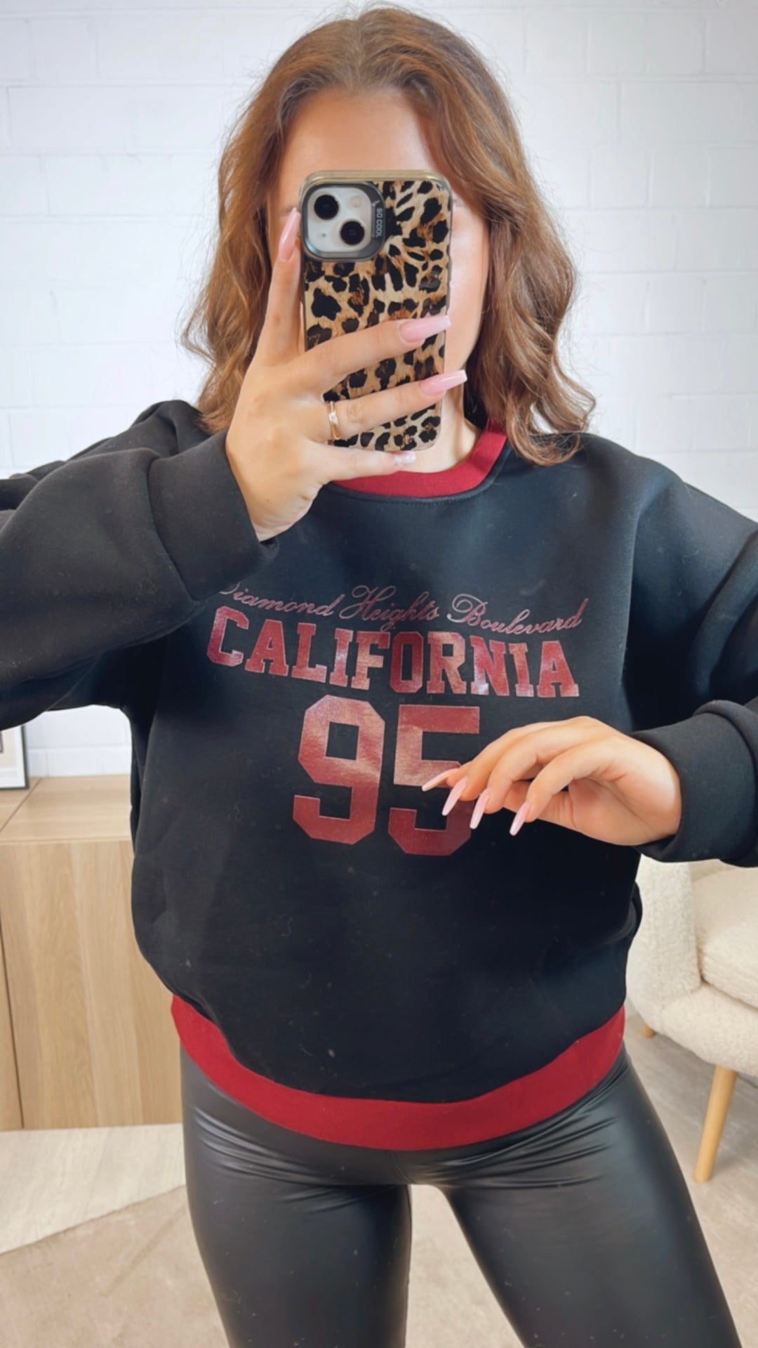 Pullover " California " / schwarz - rot Art. 12489