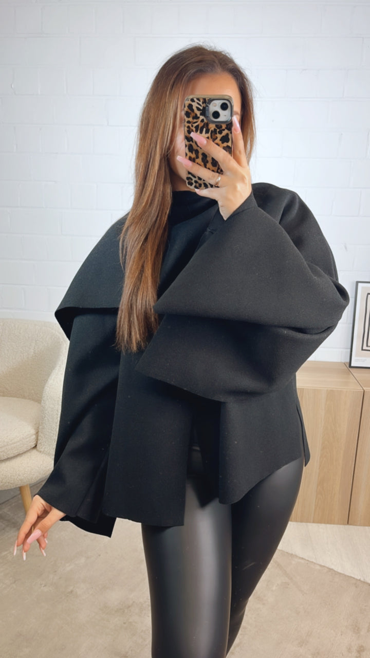 ausgefallene, stylische Übergangs Jacke / schwarz Art. 12747