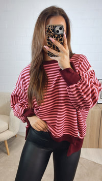 STREIFEN used - Look Sweater / rot - pink Art. 12714