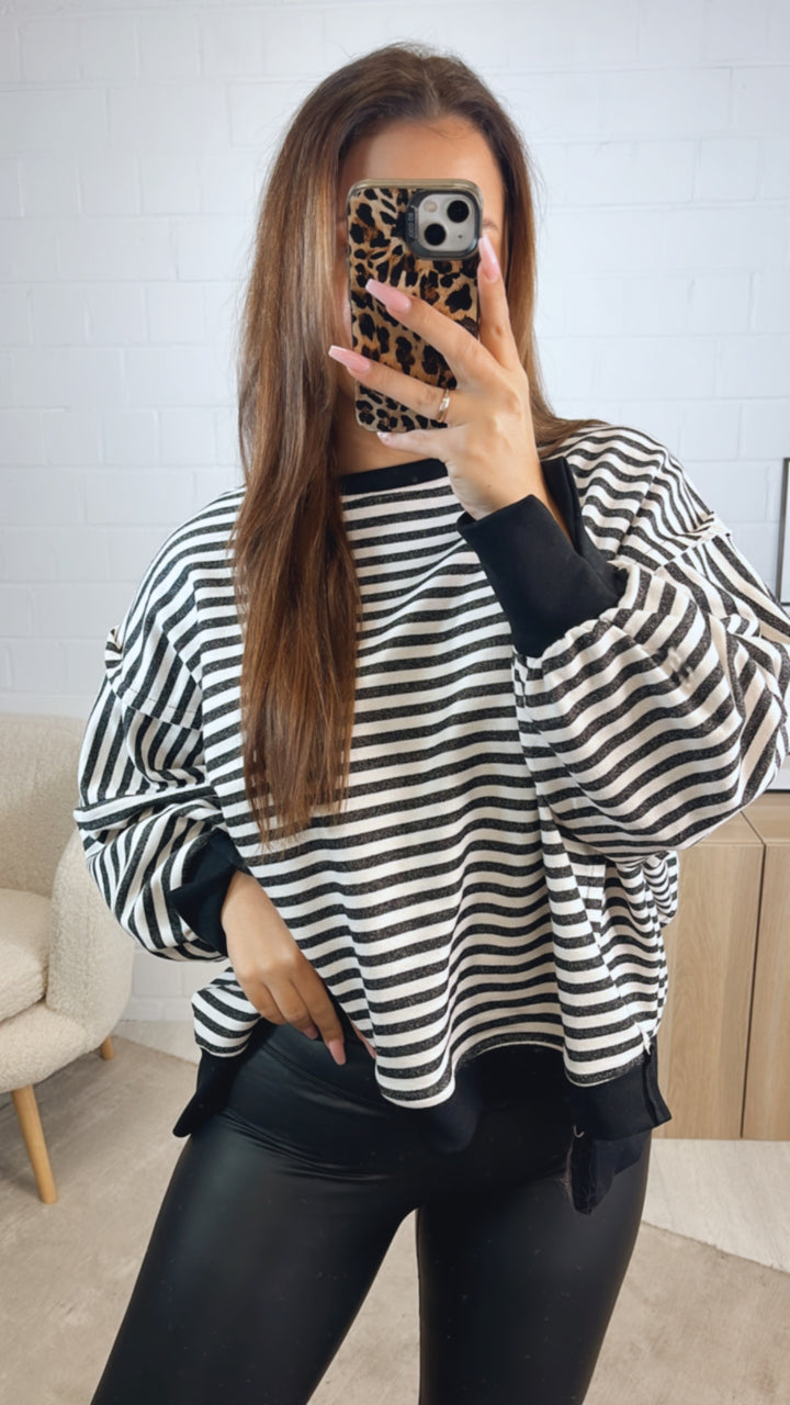 STREIFEN used - Look Sweater / schwarz - weiss Art. 12715