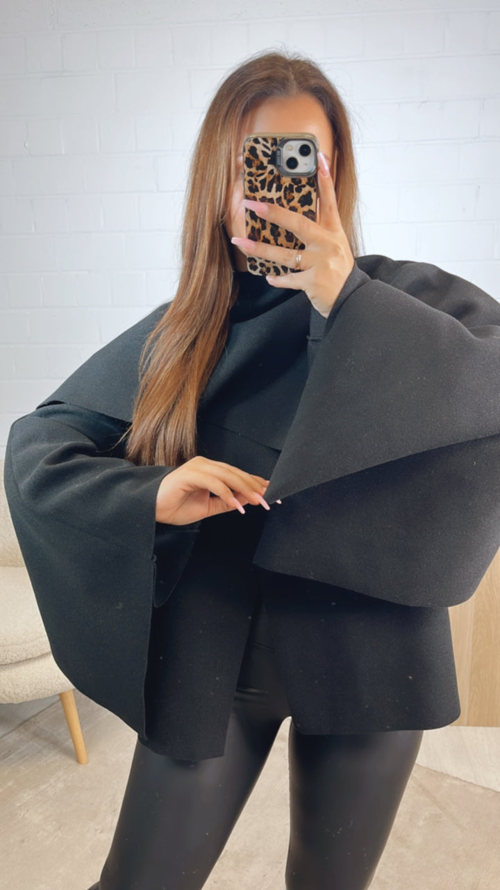ausgefallene, stylische Übergangs Jacke / schwarz Art. 12747