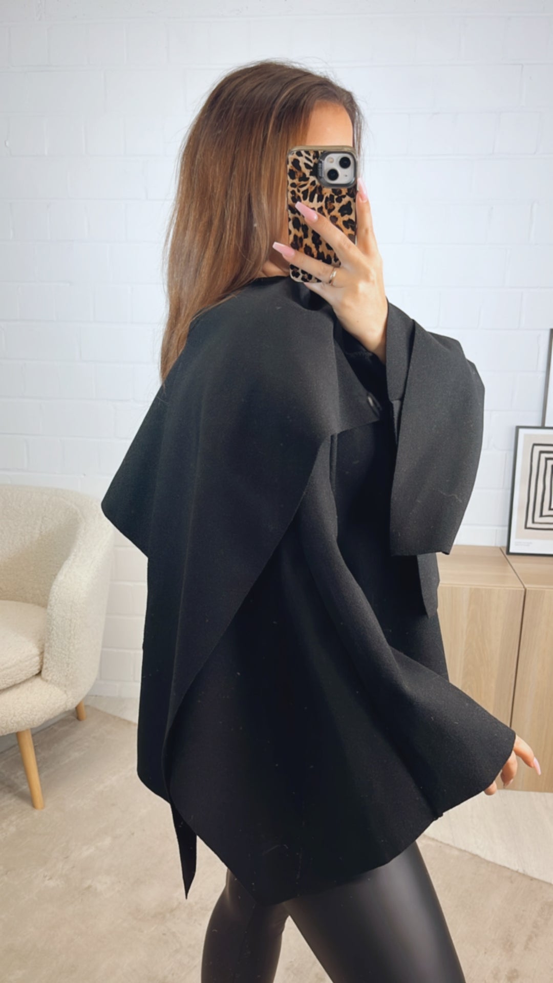 ausgefallene, stylische Übergangs Jacke / schwarz Art. 12747