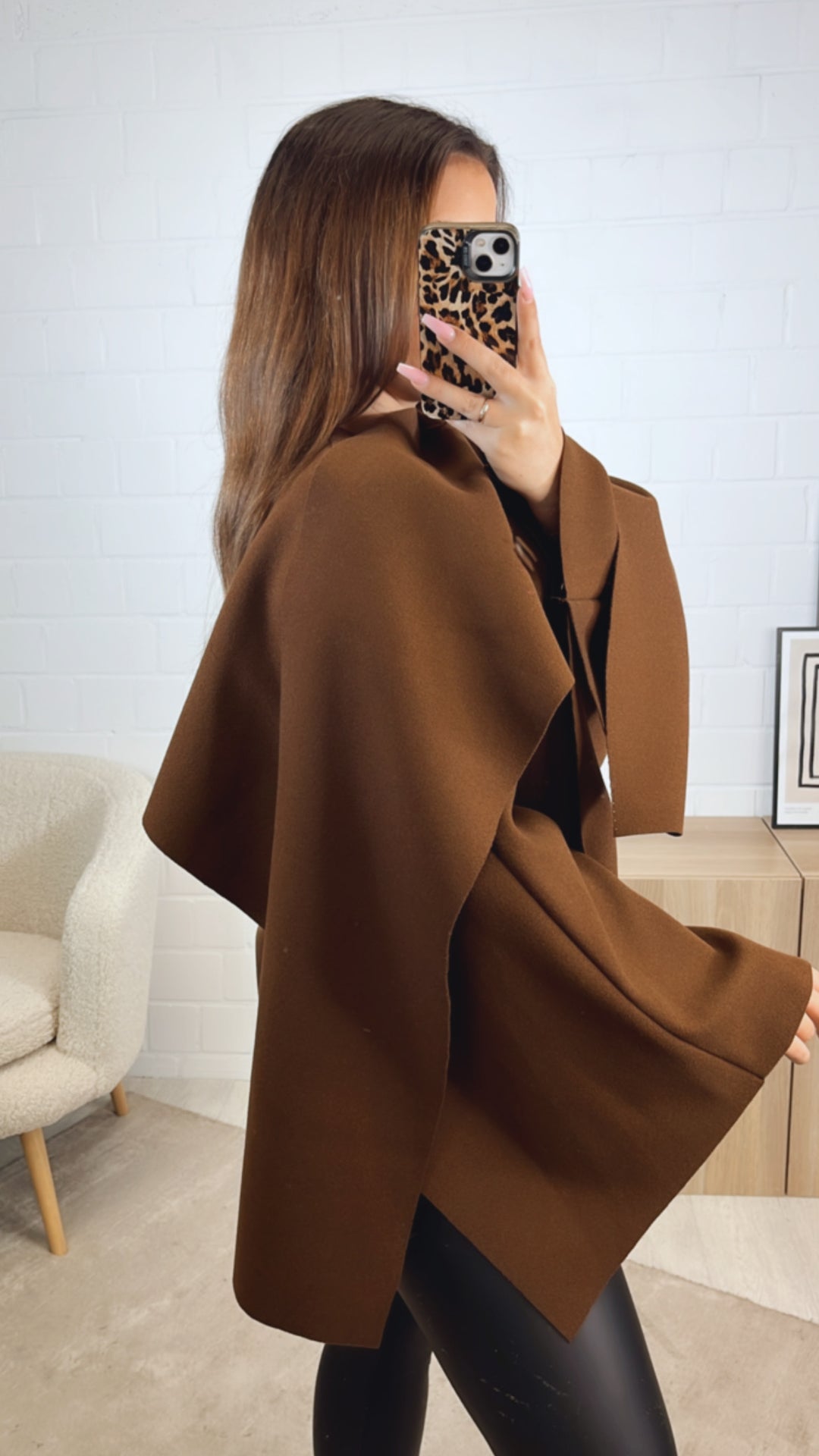 ausgefallene, stylische Übergangs Jacke / schoko braun Art. 12745