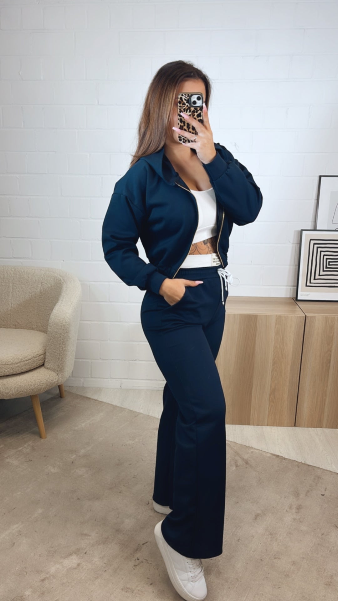 dreiteiliges Set aus Hose, Jacke und Bustier Top " Your outfit can be " / dunkel blau Art. 12738