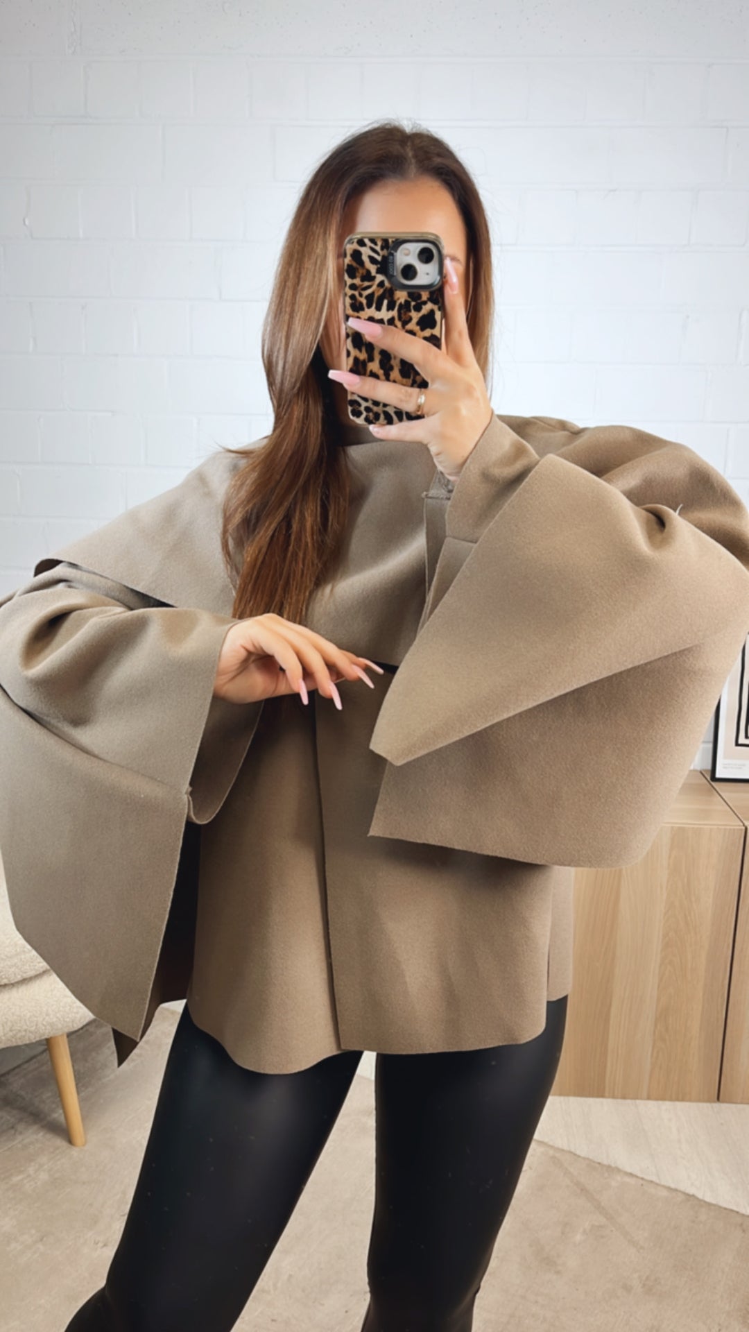 ausgefallene, stylische Übergangs Jacke / taupe Art. 12748
