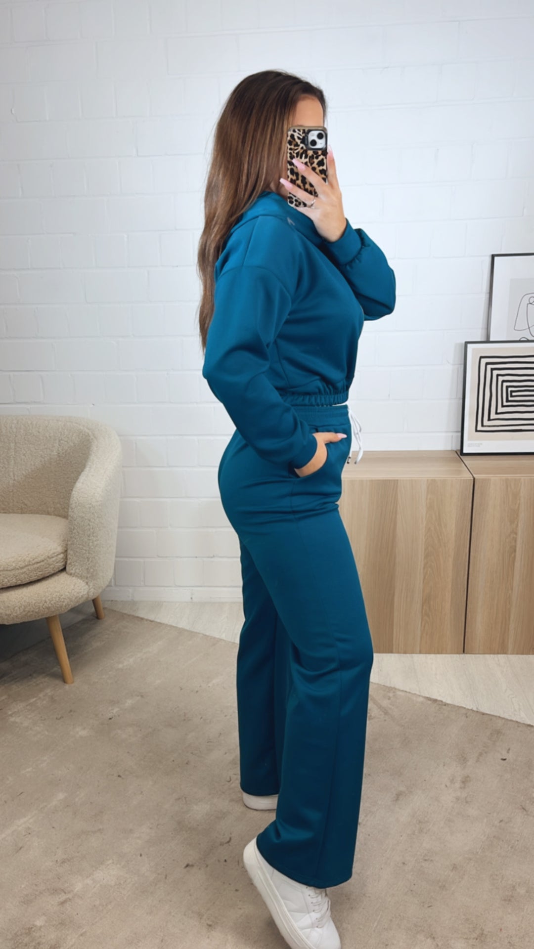 dreiteiliges Set aus Hose, Jacke und Bustier Top " Your outfit can be " / petrol Art. 12744