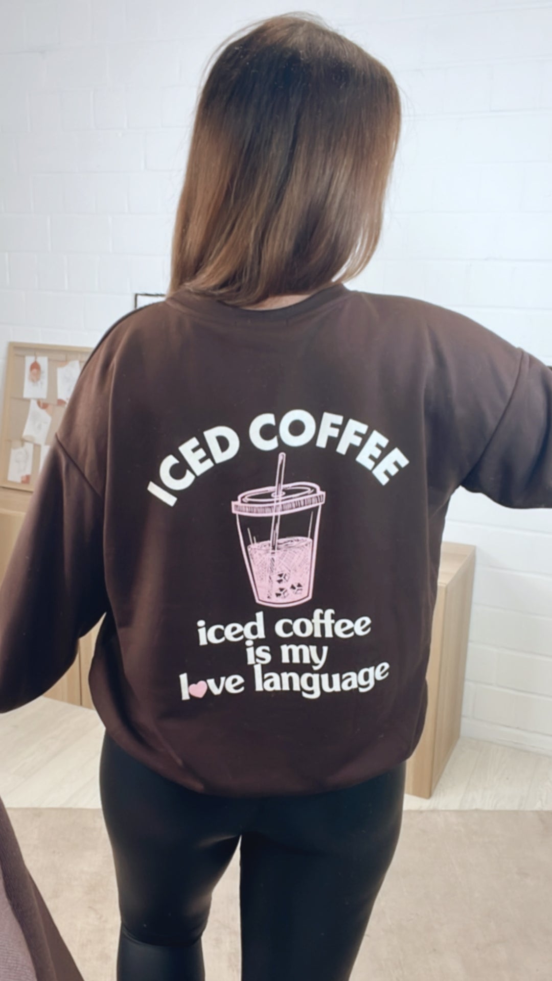 Pullover " Love Language " / schoko braun Art. 12629