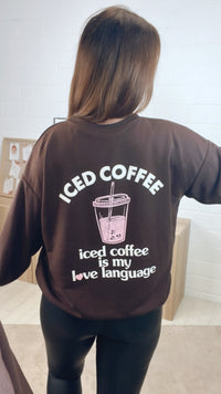 Pullover " Love Language " / schoko braun Art. 12629