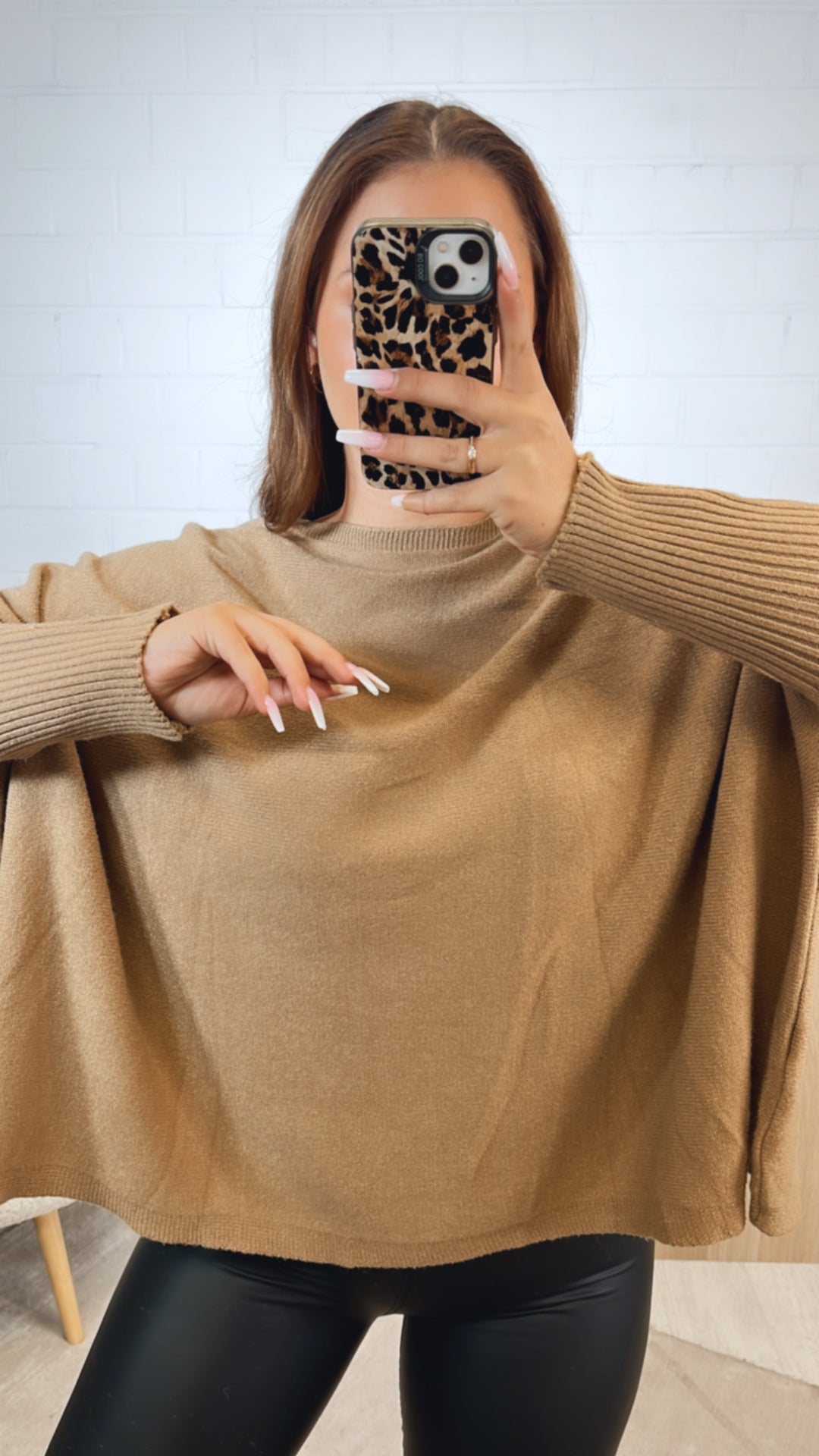 ultra weicher Pullover mit Fledermausärmeln / camel Art. 12436