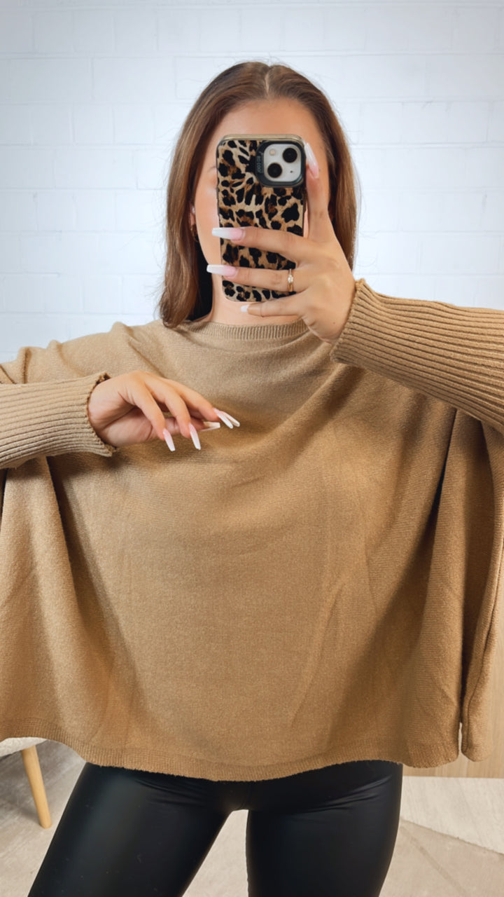 ultra weicher Pullover mit Fledermausärmeln / camel Art. 12436