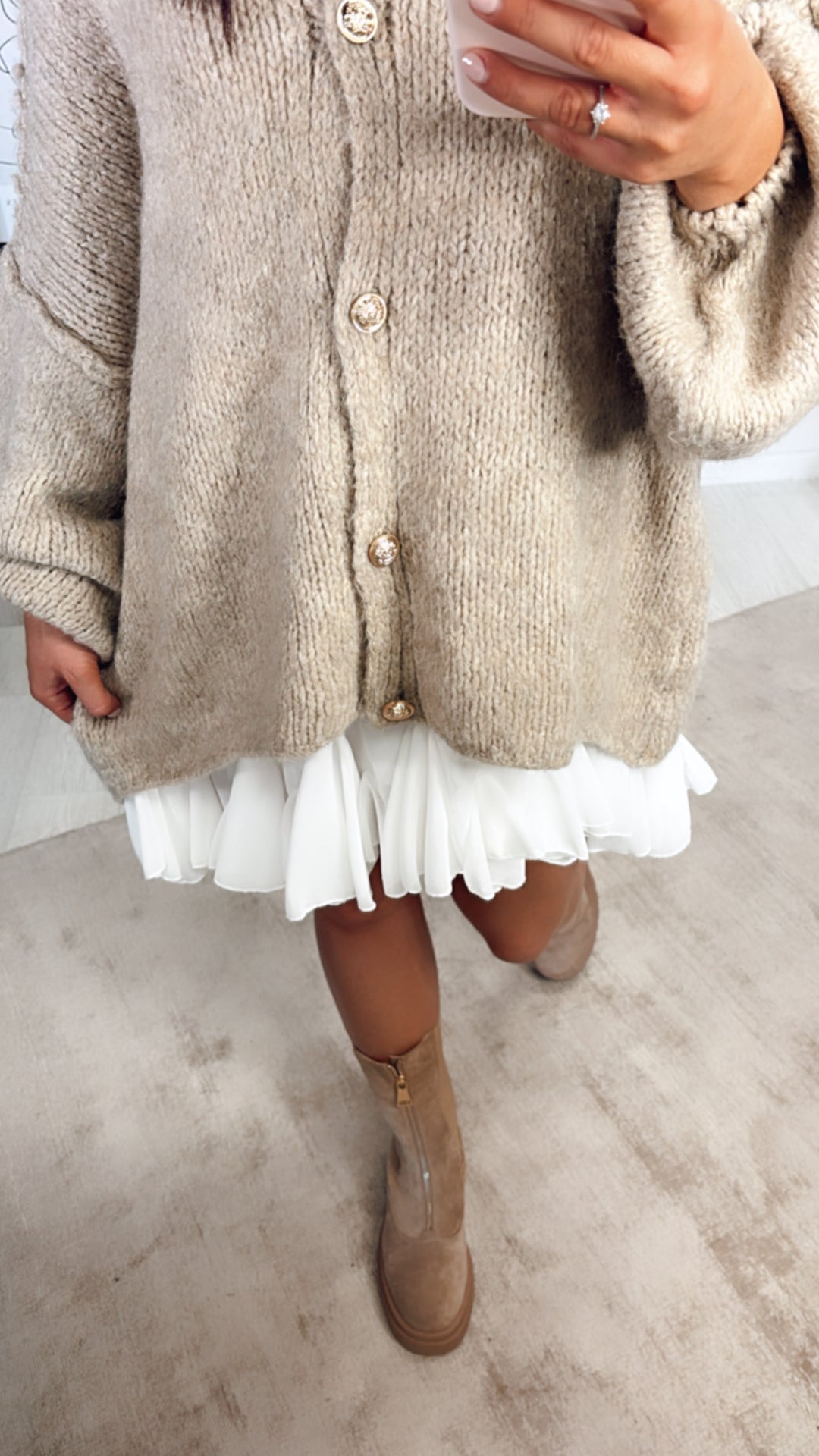 Chiffon Rock mit Volant / weiss Art.