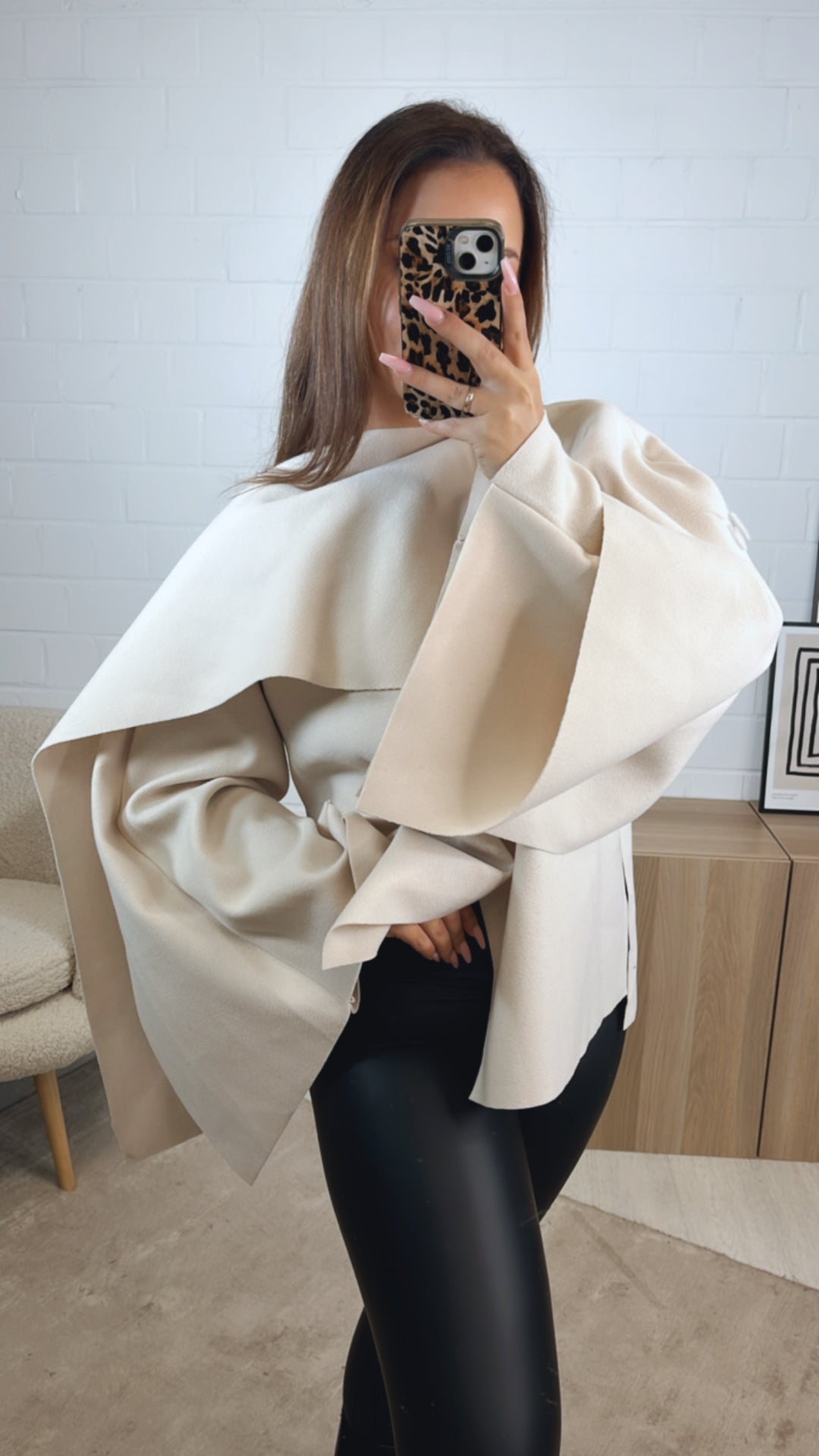 ausgefallene, stylische Übergangs Jacke / creme Art. 12746