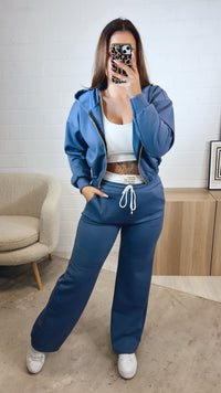 dreiteiliges Set aus Hose, Jacke und Bustier Top " Your outfit can be " / denim blau Art. 12739