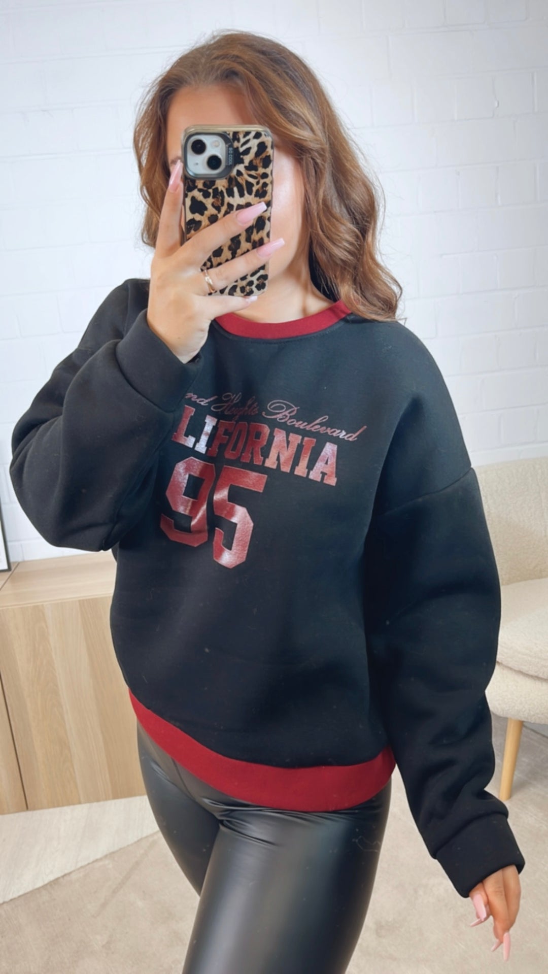 Pullover " California " / schwarz - rot Art. 12489