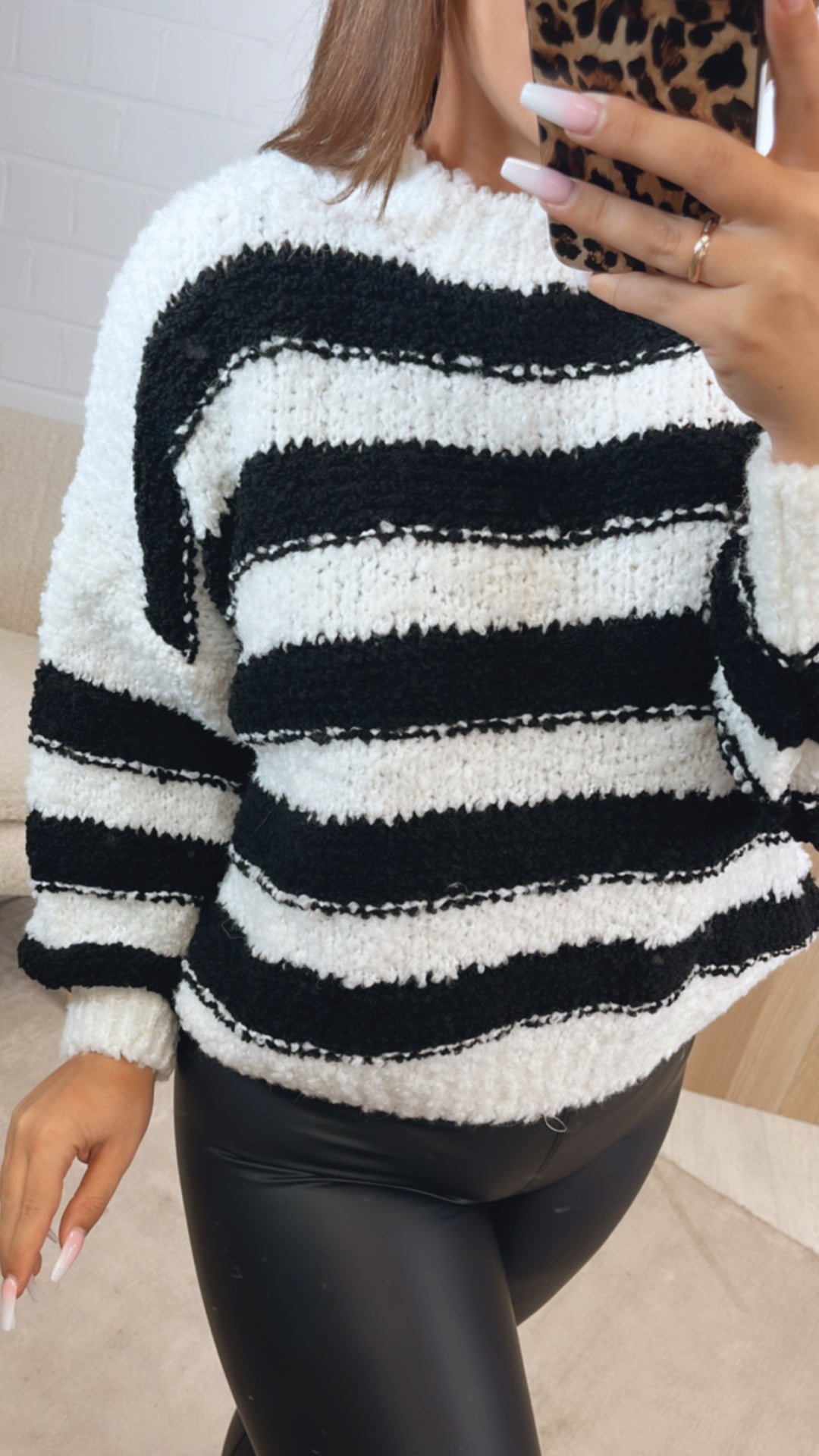 TEDDY Pullover mit Streifen / weiss - schwarz Art. 12441